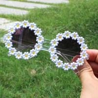 2022 trendy girls daisy flower sunglasses shape round kids eyewear fashion uv400 protection cute children summer sun glasses