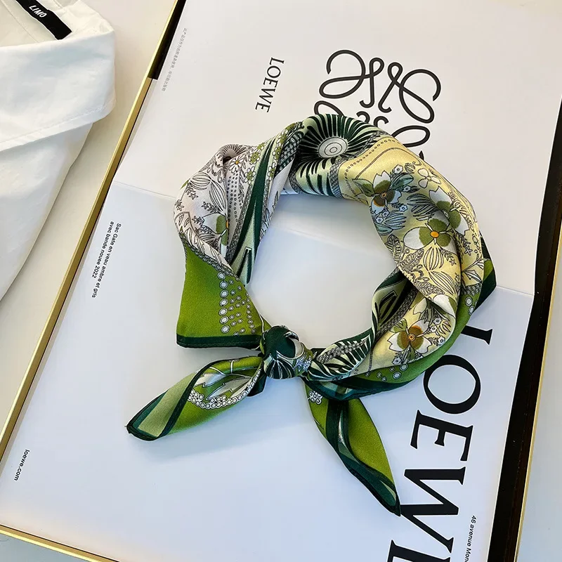 Женский шелковый шарф в винтажном стиле Элегантный квадратный галстук 50 см