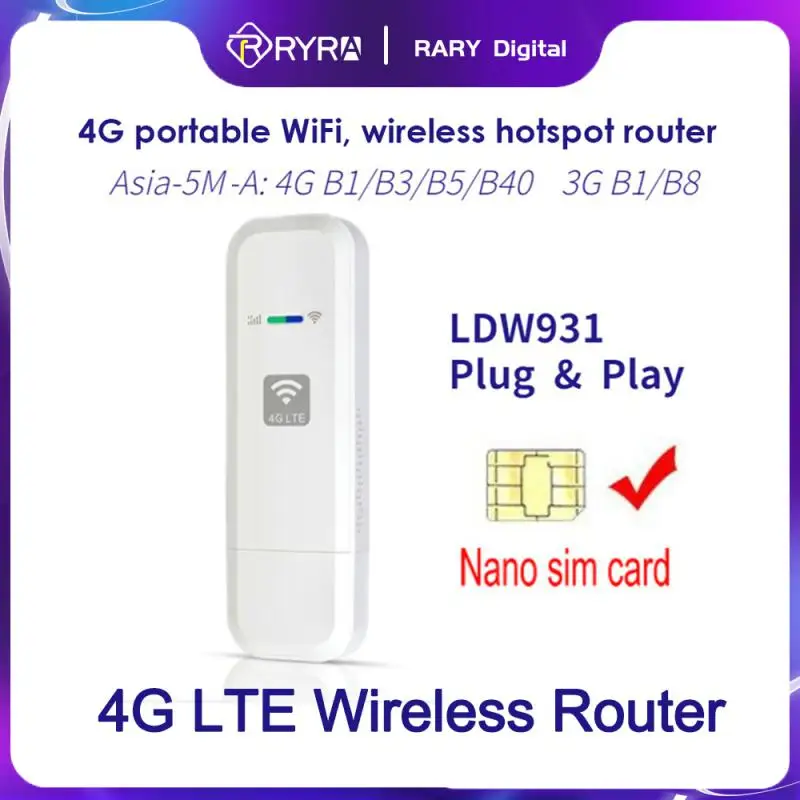 

RYRA LDW931 4G WiFi Router SIM Card Portable Wifi LTE USB Mobile Broadband 150Mbps 4G Modem Pocket Hotspot Antenna WIFI Dongle