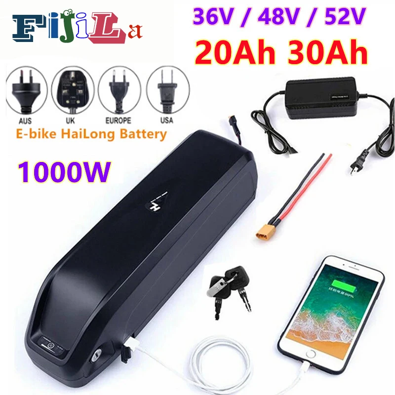 

Литиевая батарея для электрического велосипеда Hailong 18650, 36 В и 48 в 20 Ач 30 Ач 52 в 20 Ач 30 Ач