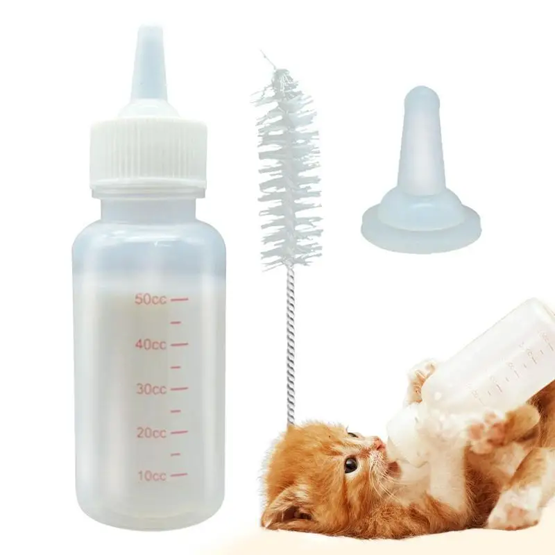 

Baby Kitten Bottles For Nursing Soft Nursing Bottle For Newborn Kitten Silicone Feeder With Clear Scale Mark Leakproof Reusable