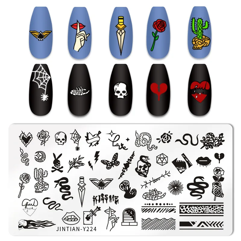 

1 шт., трафареты для стемпинга ногтей, 6 х12 см