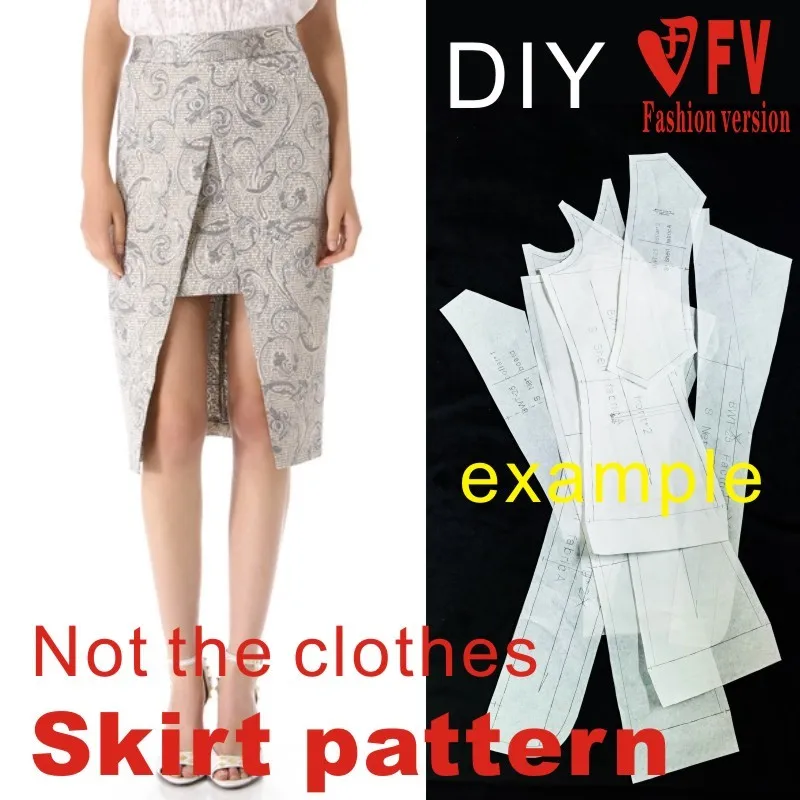 

DIY ручной пошив одежды резки рисунки женские юбки средней длины юбка 1:1 узор физической TBQ-8
