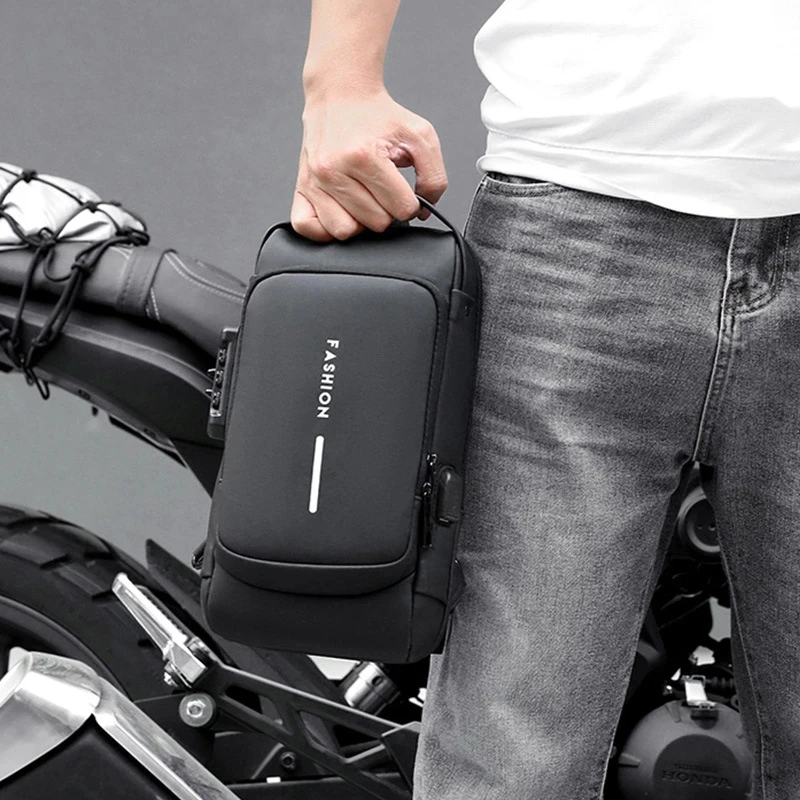 Men Multifunction Anti-theft USB Shoulder Bag Crossbody Bag Travel Sling Bag Pack Messenger Pack Chest Bag for Male Luxury Brand