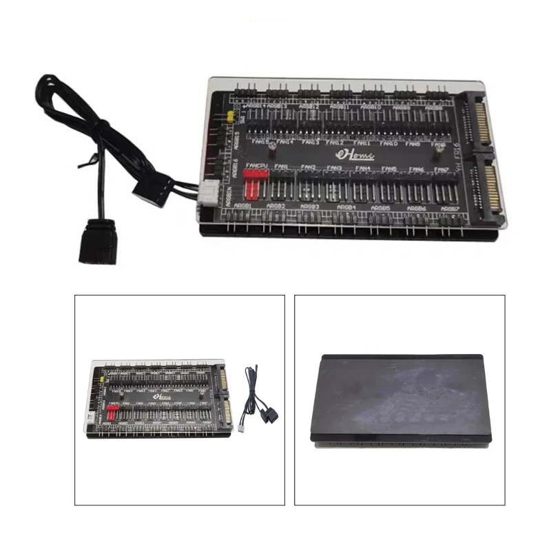 

Case Fan Hub PWM+ARGB 2 in 1 Controller, Power Supply + Motherboard Control and Remote Control, for Computer Drop Shipping