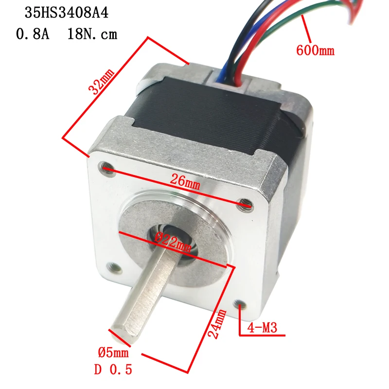 Шаговый двигатель Nema14 hybrid 35HS двухфазный 4-проводной электродвигатель 28 мм/34 мм/50
