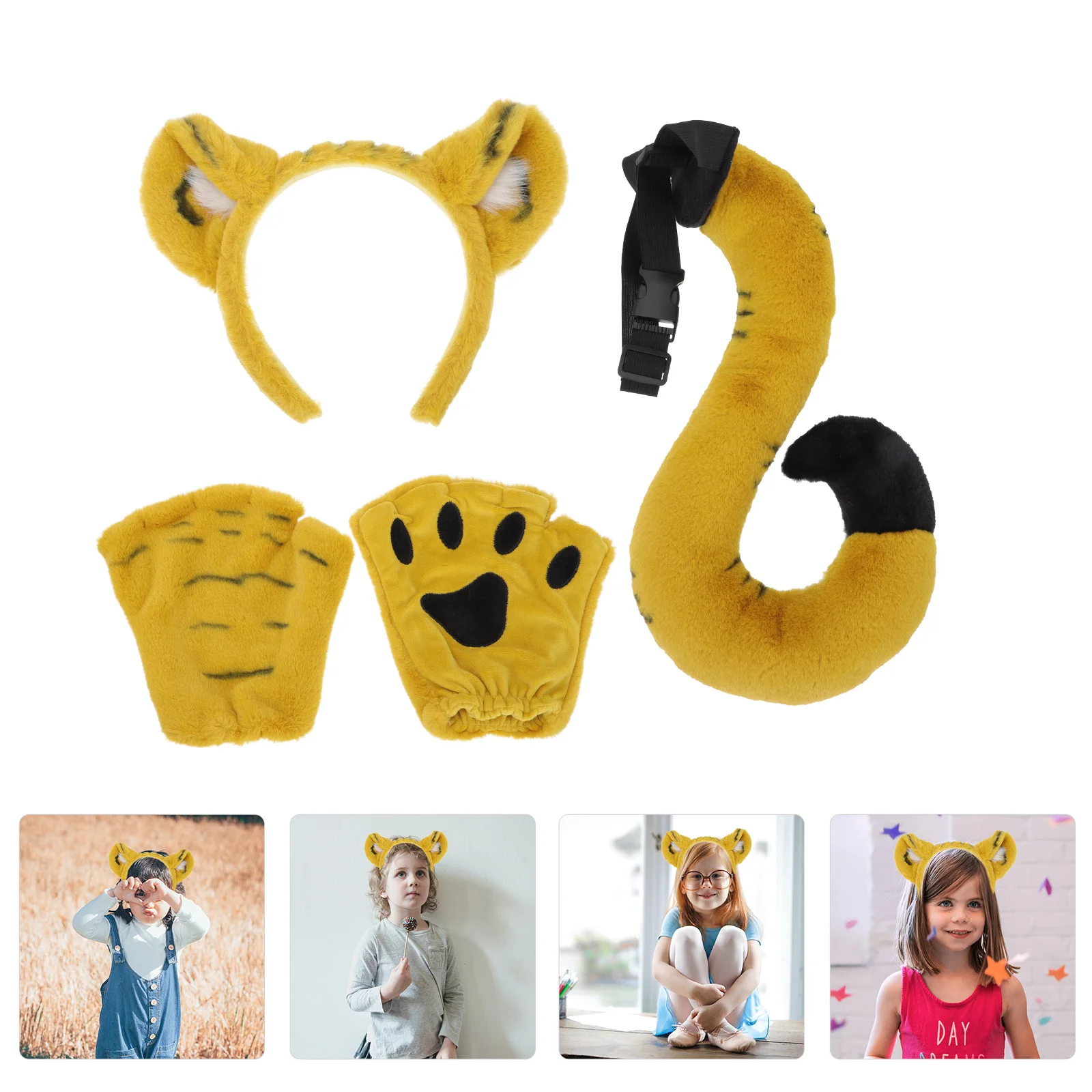 

Headband Tail Animal Earskids Costume Cosplay Ear Set Props Women Animals Hair Glovescloth Tails Dressprop Claw Party Accessory