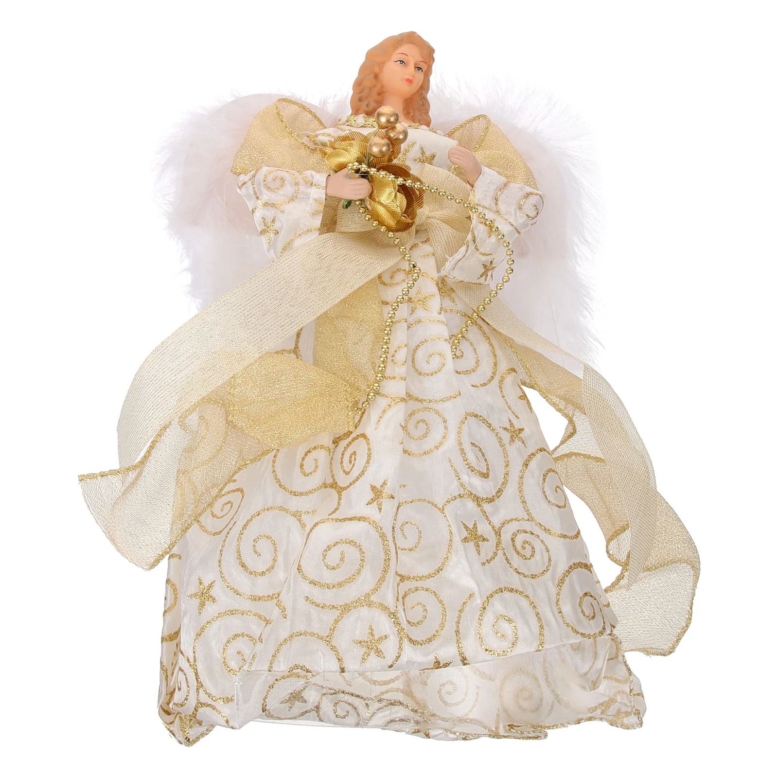 

Christmas Tree Top Gold Angel Figurine Plush Angel Doll Statue Christmas Tree Topper New Year Party Decoration