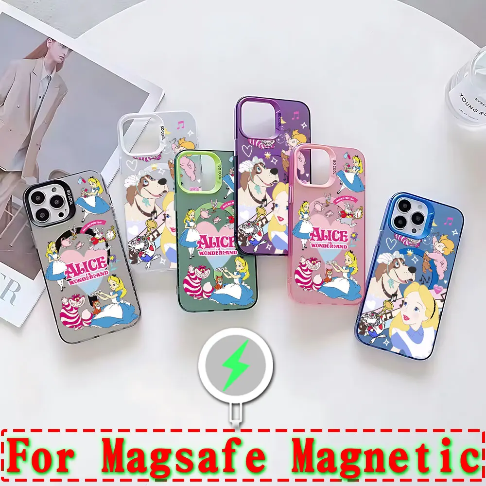 Ariel Jasmine Tiana Belle Snow White Magsafe Magnetic Case for Samsung S25 S24 S23 S22 S21 S20 FE Plus Ultra 5G Plated Cover