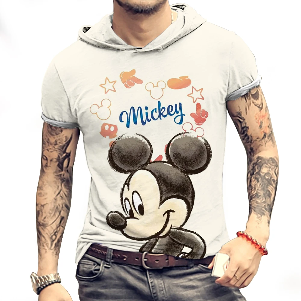 

Mickey Mouse Oversized T-shirt Print Men's Short Sleeve Disney Anime Fashion Party T-shirts High Quality Clothing Children's 3XL