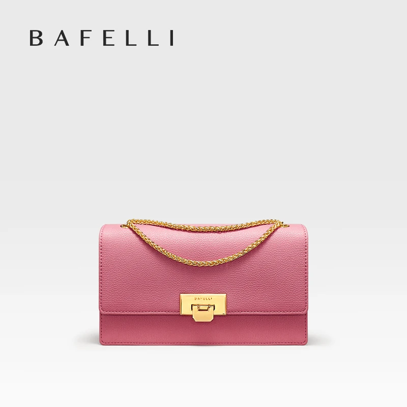 BAFELLI 2023 LUXURY BRAND CLASSIC STYLE FASHION BUSINESS ELEGANT BOXY CHAIN LEATHER SQUARE BAG HANDBAG SHOULDER CROSSBODY RETRO