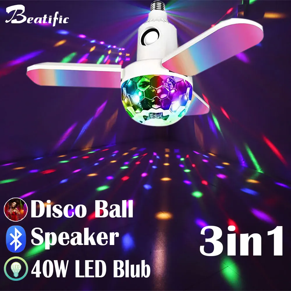 

Волшебный фонарь для домашнего кинотеатра, караоке, ночного клуба, музыки с Bluetooth-динамиком, 40 Вт, светодиодная лампа для Lumiere