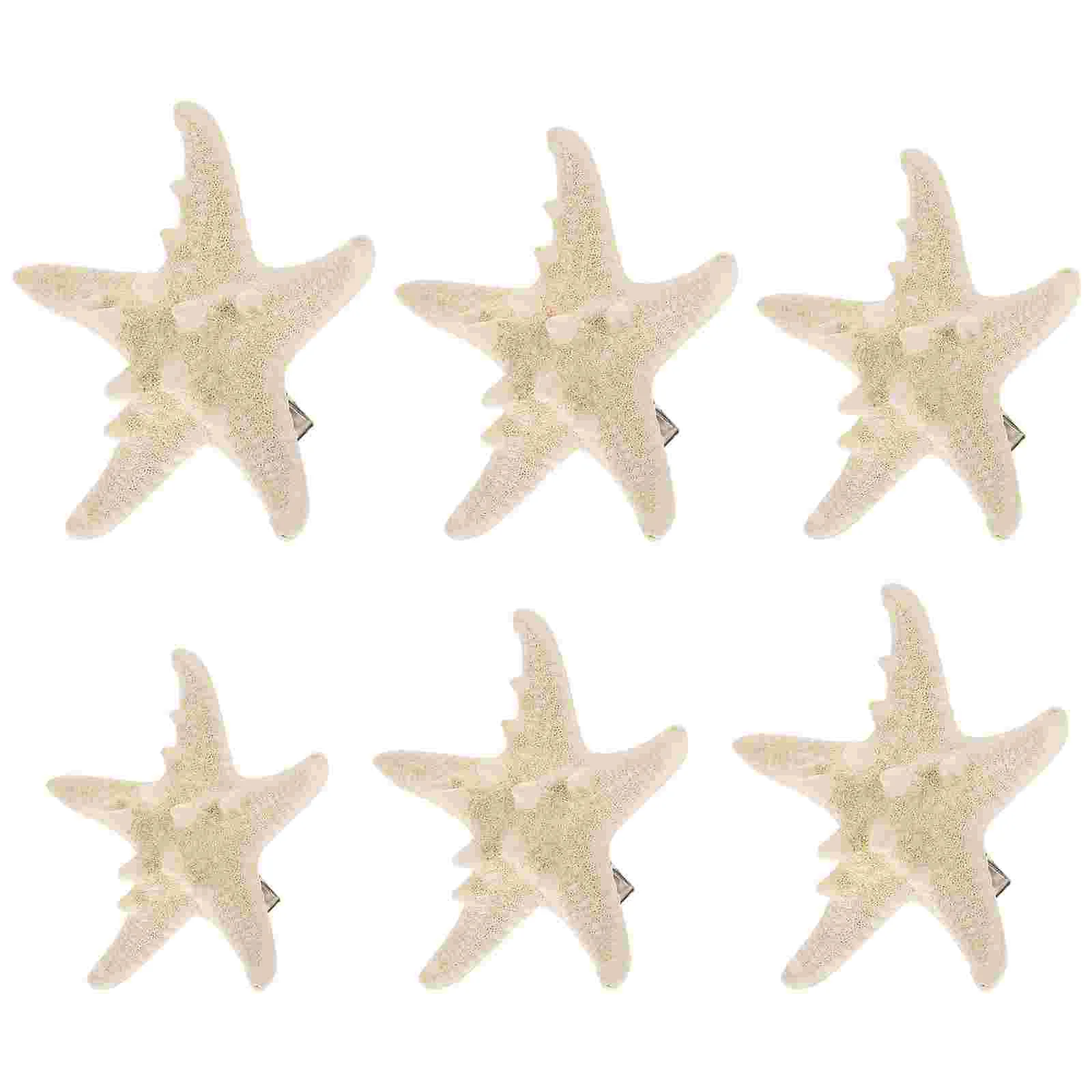 

6 Pcs Sea Star Bobby Pin Hairpin Bridal Accessories Barrette Clip Shell Decor Headgear