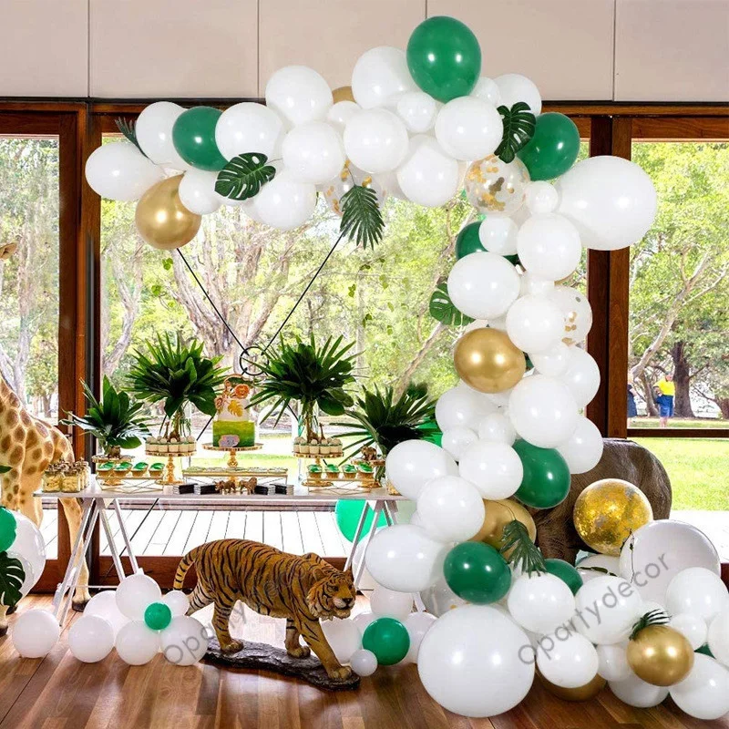 

Macaron Green Balloon Garland Arch Kit Gold Confetti Latex Balloon Wedding Birthday Party Decorations Helium Globos Supplies