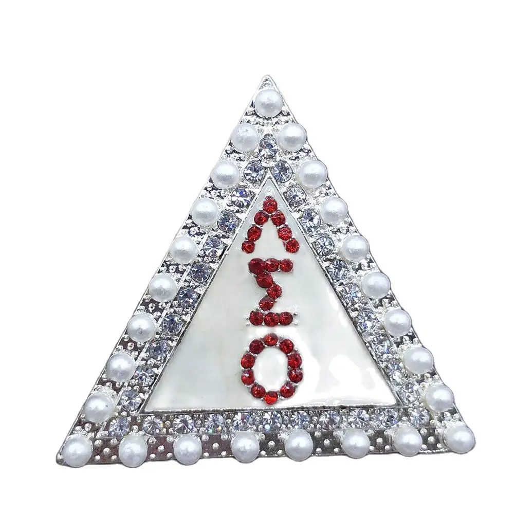 

Greek Sorority Custom Letter White Pearl Brooch Women Jewelry