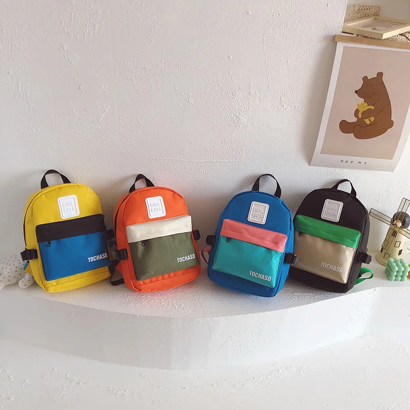 

Korean Children School Bags Color Clash Plush Kids Backpack Kindergarten Boys Girls Schoolbags Backpack Baby With Book Bag