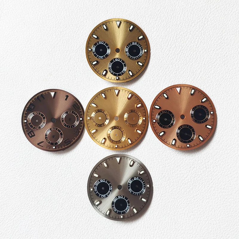 VK63 Movement Dial 29mm Modified By R Logo DNT Series Watch Customize S Or Your Own Logo Dials Green Luminous Men Watches Parts