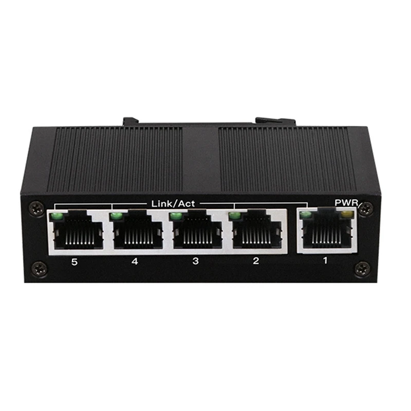 

5 Port 100Mbps Network Switch Ethernet Industrial Grade Switch Unmanaged Rail Type Industrial Network Splitter EU Plug