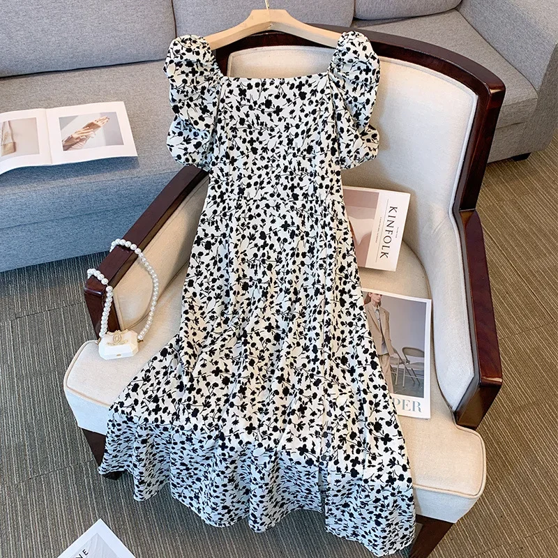 Новое летнее длинное платье с короткими рукавами во французском стиле Pure Desire