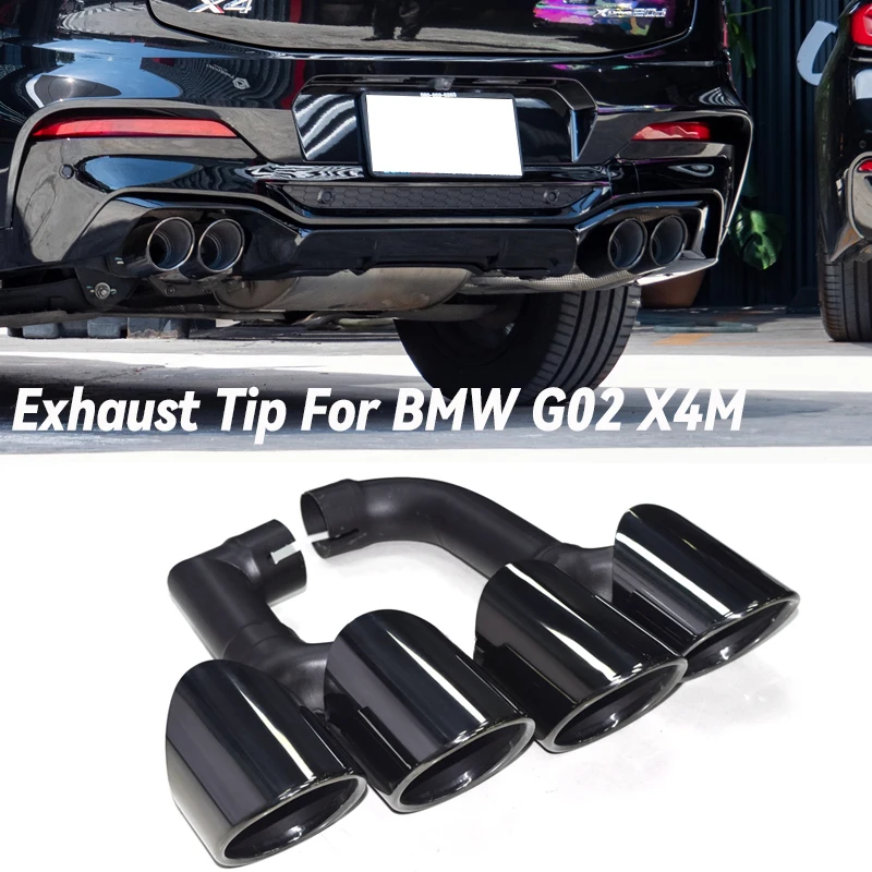 

AK MUFFLERTIP Exhaust Tip For BMW X3 G01 X4M G02 25i Muffler Tip Black Exhaust Pipe Tailpipe Stainless Steel Quad Car Exhaust
