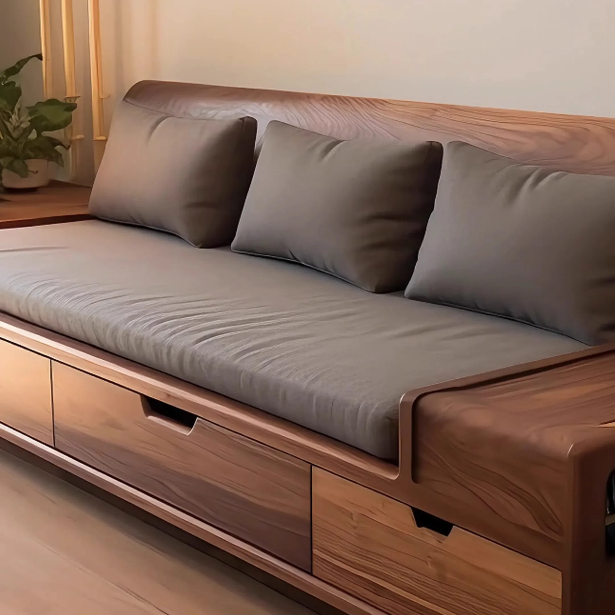 l Новый китайский диван из черного ореха комбинация зимы и лета двойного