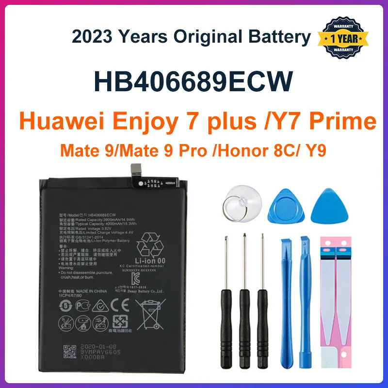 Оригинальный аккумулятор HB406689ECW 4000 мАч для Huawei Enjoy 7 Enjoy 7plus Y7 Prime Mate 9 /pro TRT-L53 TRT-L21A
