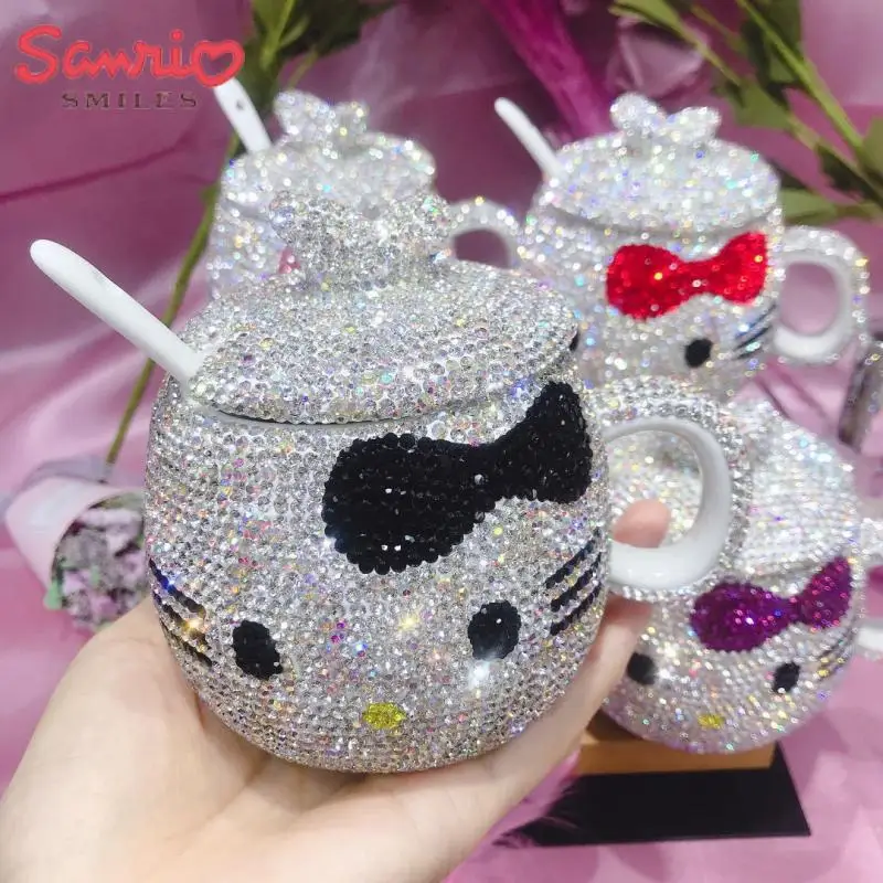 

Kawaii Sanrio Y2K аниме Hello Kitty Алмазная кружка Hottie блестящая мультяшная портативная бутылка для воды большой емкости милый подарок для девочки Ss304