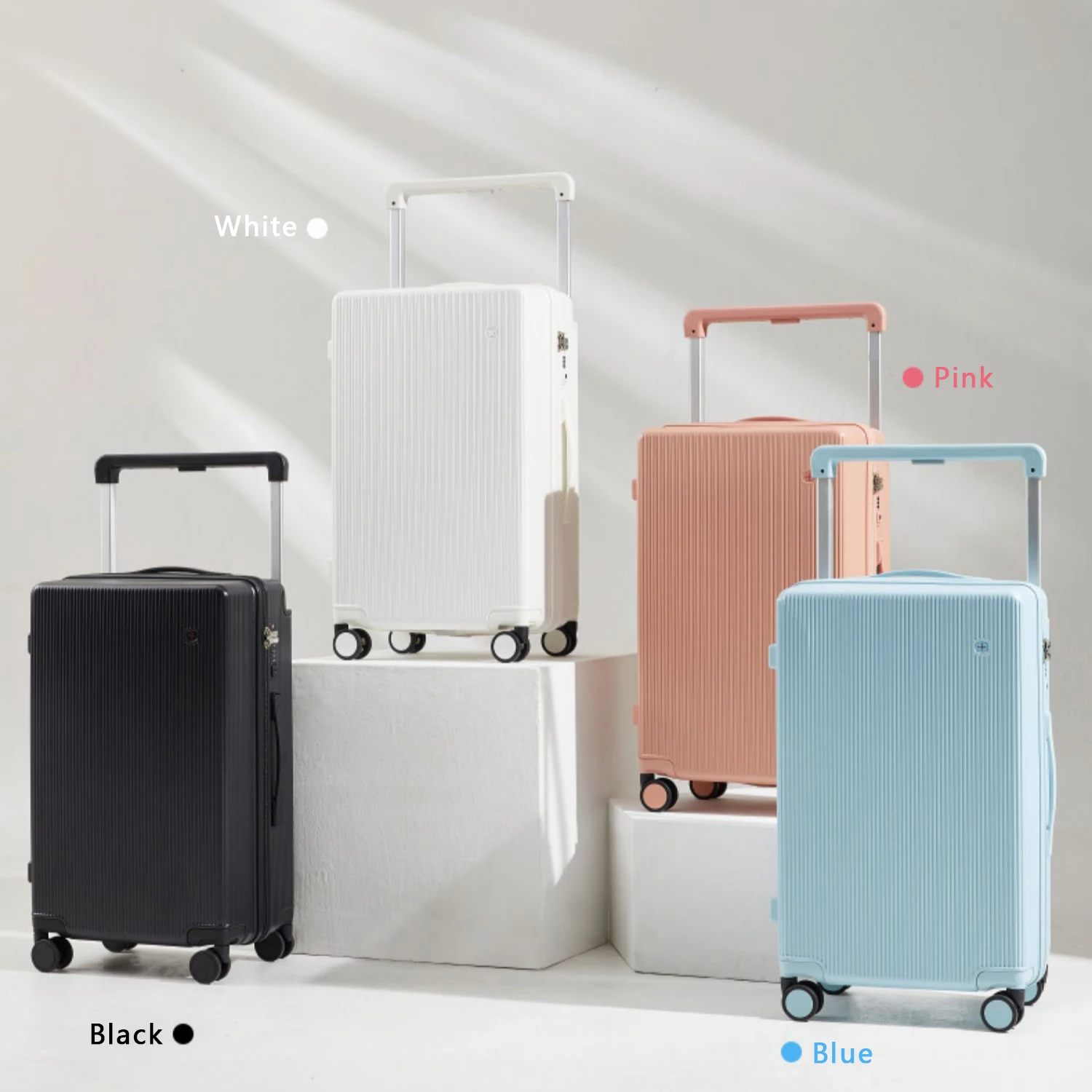 Fashion New Wide Tie Bar Luggage Women's Universal Wheel Pure PC Durable Suitcase YKK Zipper Men's Tie Bar Luggage