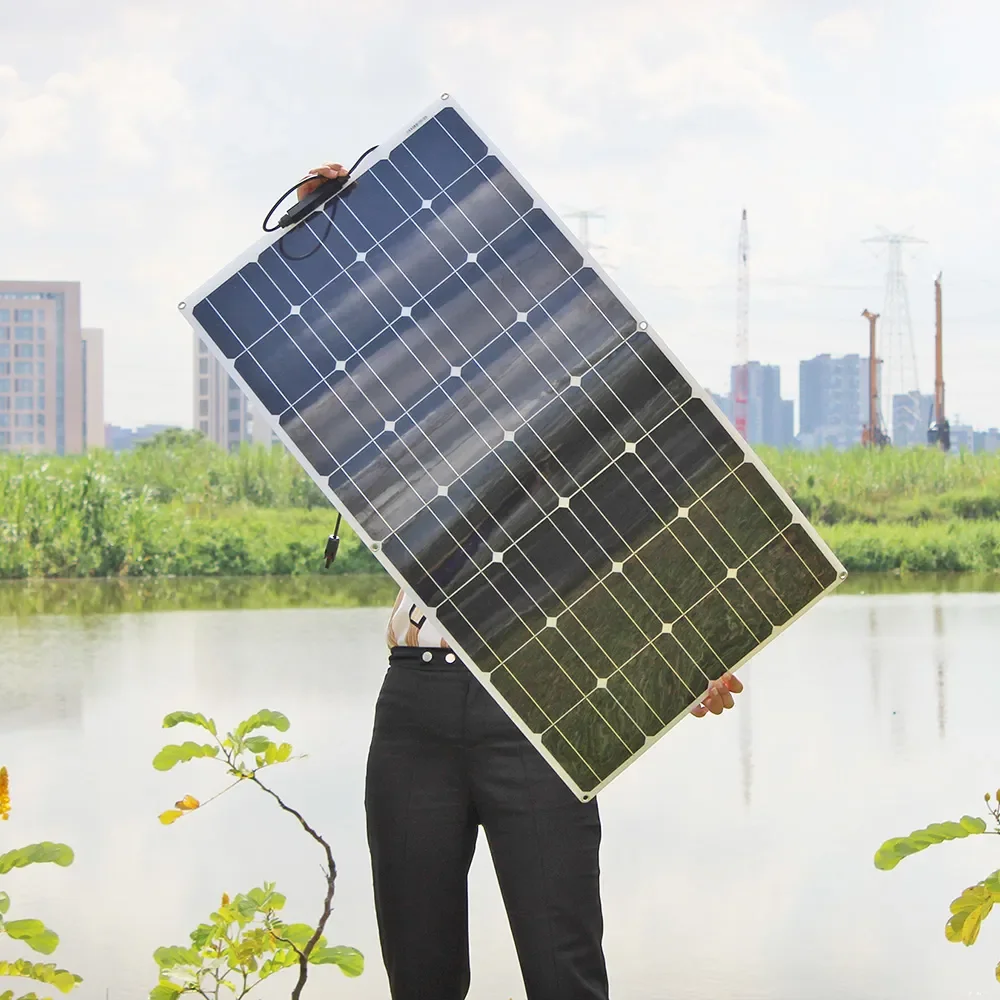 

waterproof solar panel 100w 200w 300w lightweight camping flexible solar panels for RV/motrohome/yacht/roof