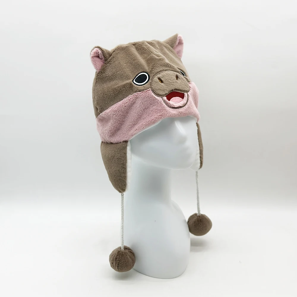 Рождественский стиль Moo Deng Бегемот Плюшевая прыгающая свинья в рождественской