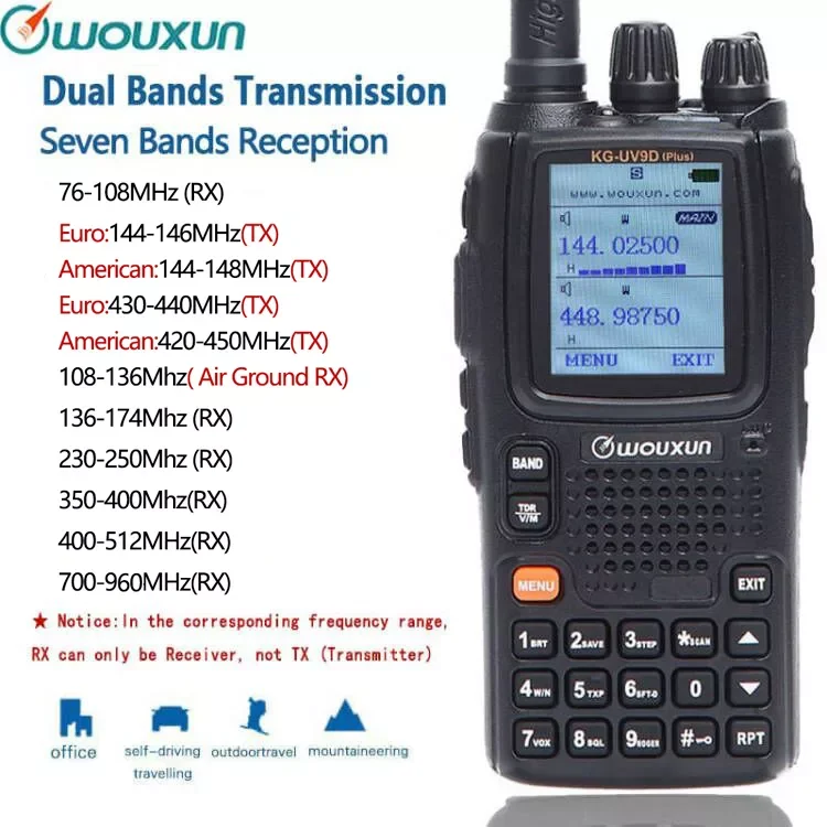 KG-UV9D Plus Upgrade Multi-Band Multi-functional DTMF CB Two Way Raidos 7 bands Included Air Band Walkie Talkie