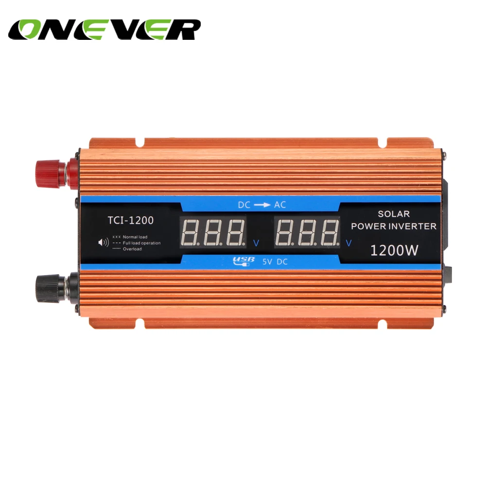 

Onever 700W Pure Sine Wave Car Power Inverter 1200W Peak Power DC12V To AC220V With USB Port Car Inverter Converter for Truck