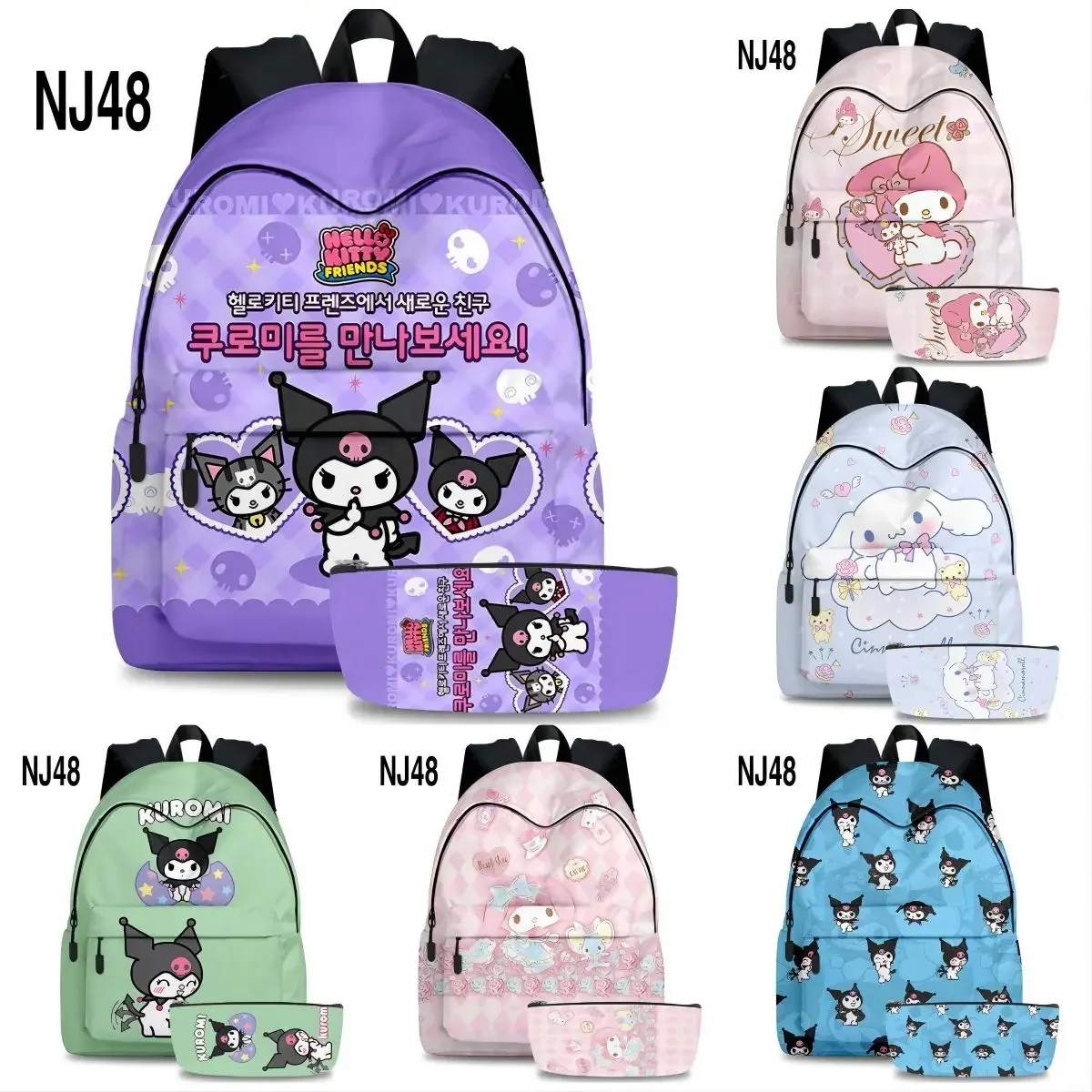 Фото Сумки Sanrio Kuromi Cinnamoroll, милая сумка My Melody, детские сумки, плюшевые игрушки для девочек, женские сумки с помпонами, подарки на день рождения №1