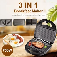 3 in 1 750w household breakfast make one machine for multiple uses for sandwich waffle steak panini breakfast machine roaster