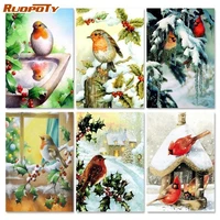 ruopoty 60x75cm bird frame paint by number for adult diy handworks animal acrylic paint on canvas picture by numbers home decors