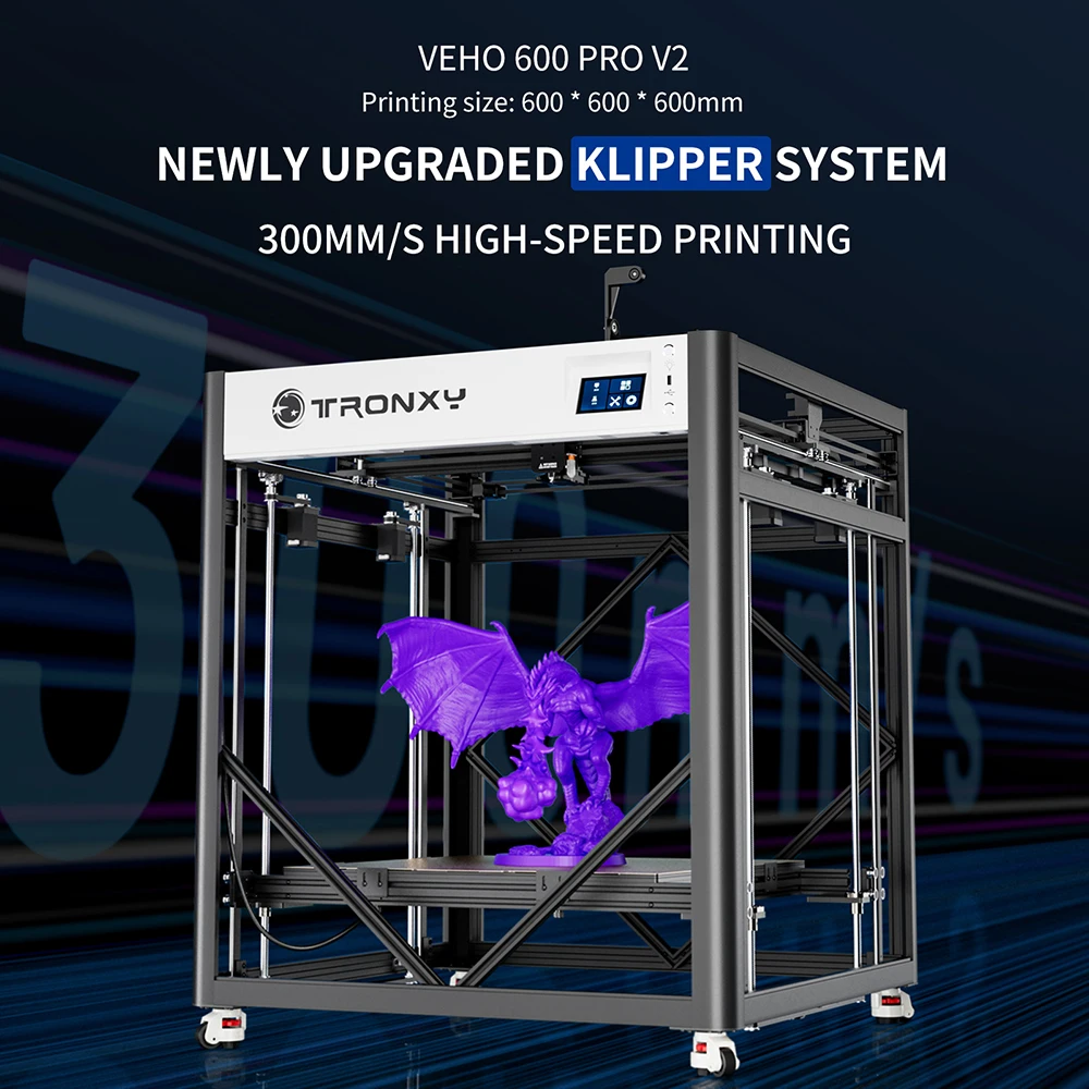 TRONXY VEHO 600 PRO-V2 3D-принтер 600*600*600 мм Размер печати Двухосевая направляющая Версия с