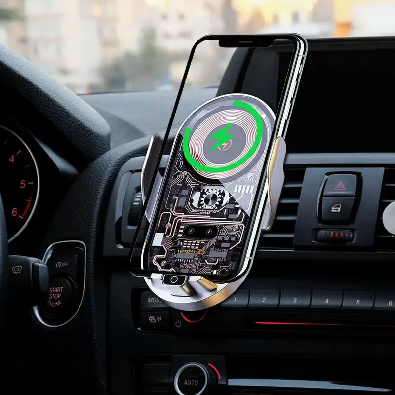 

Car 15W Wireless Smartphone Sensor Charger Air Outlet Phone Holder Automatic Clamping Electric Inductions Magnetic Fast Charging