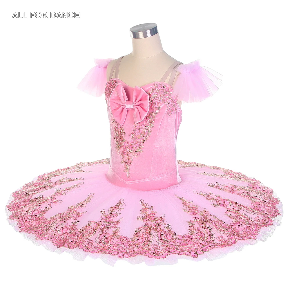 BLL232 Бледно-розовый бархатный лиф предпрофессиональный костюм-пачка для балета и