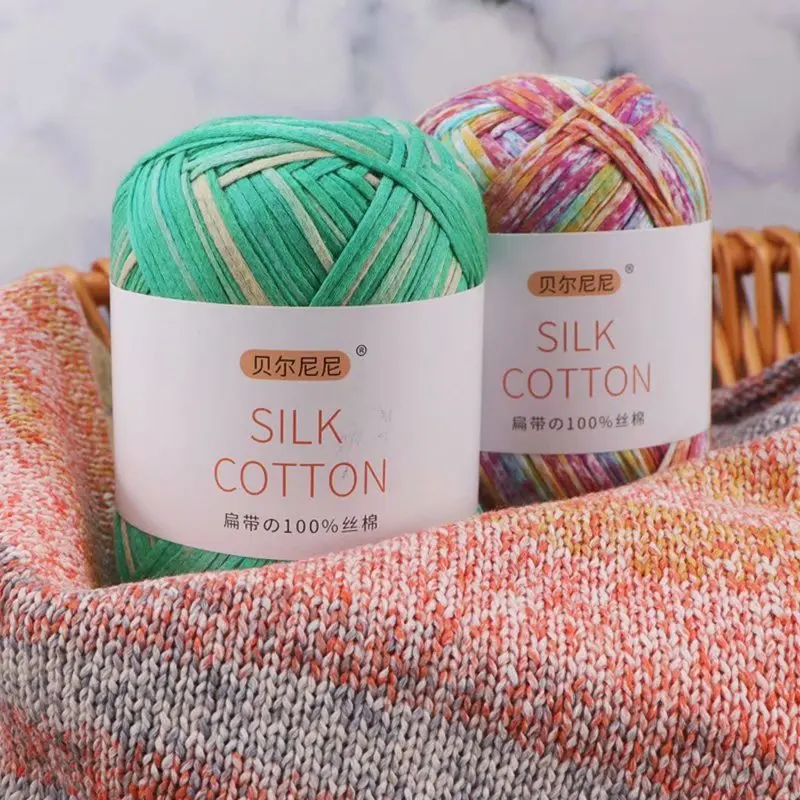 

5 шт. сегментная окрашенная Плоская Лента Bernier нитки мерсеризованный хлопок шерсть шляпа шарф свитер Декор нить подушка крючок для упаковки