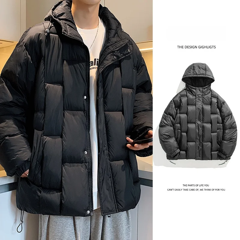 Зеленый пуховик авокадо с хлопковой подкладкой мужская зимняя утолщенная