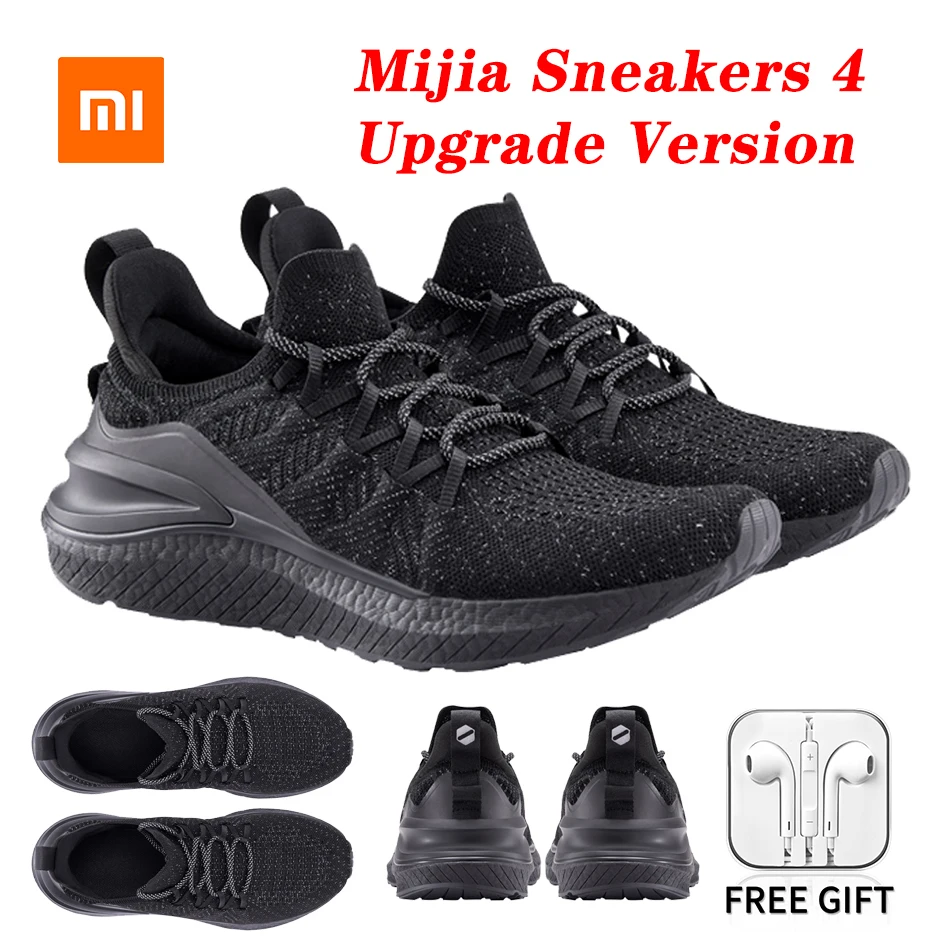 

2022 Newest Xiaomi Mijia Sneakers 4 Upgrade Version Men Fashionable Breathable Flying Woven Antibacterial Sports Running Shoes