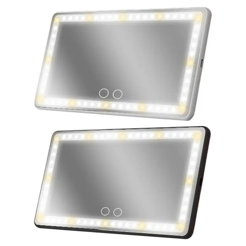

Rechargeable Car Sun Visor Mirror Built-in Battery Women Makeup Mirror With LED Lights 2 Lighting Mode Car Interior Accessories