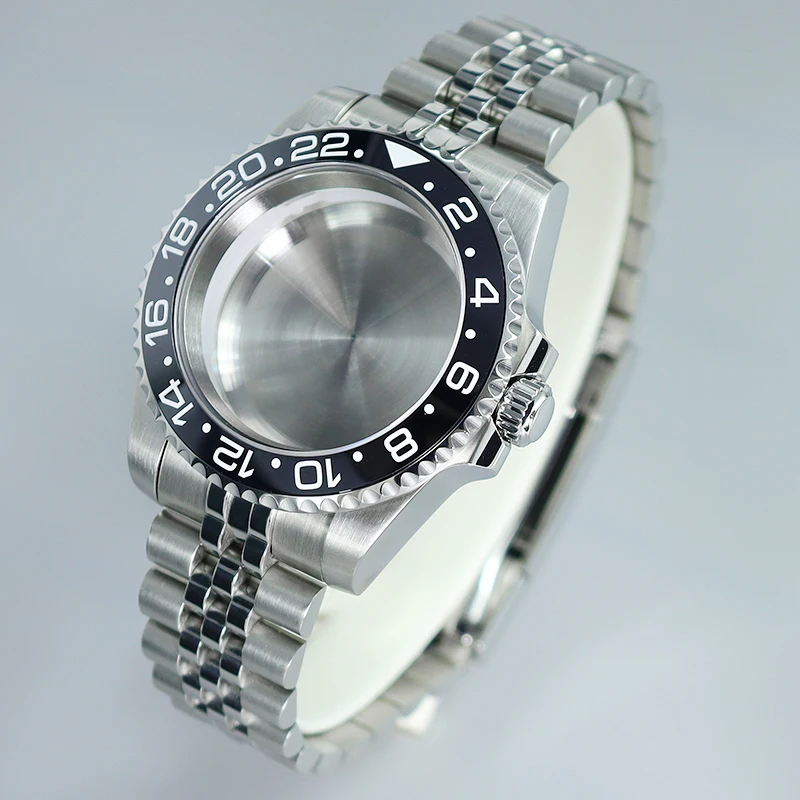 Фото Корпус GMT, корпус из нержавеющей стали 40 мм, сапфировое стекло для Submariner NH35 NH36 NH34 NH70 Miyota 8215 Eta 2824, юбилейный ремешок №2