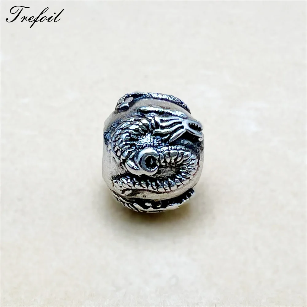 

Бусины из серебра 925 пробы с бусинами в виде дракона с отверстием 5 мм