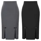 Женская облегающая юбка-карандаш с бантом, в офисном стиле