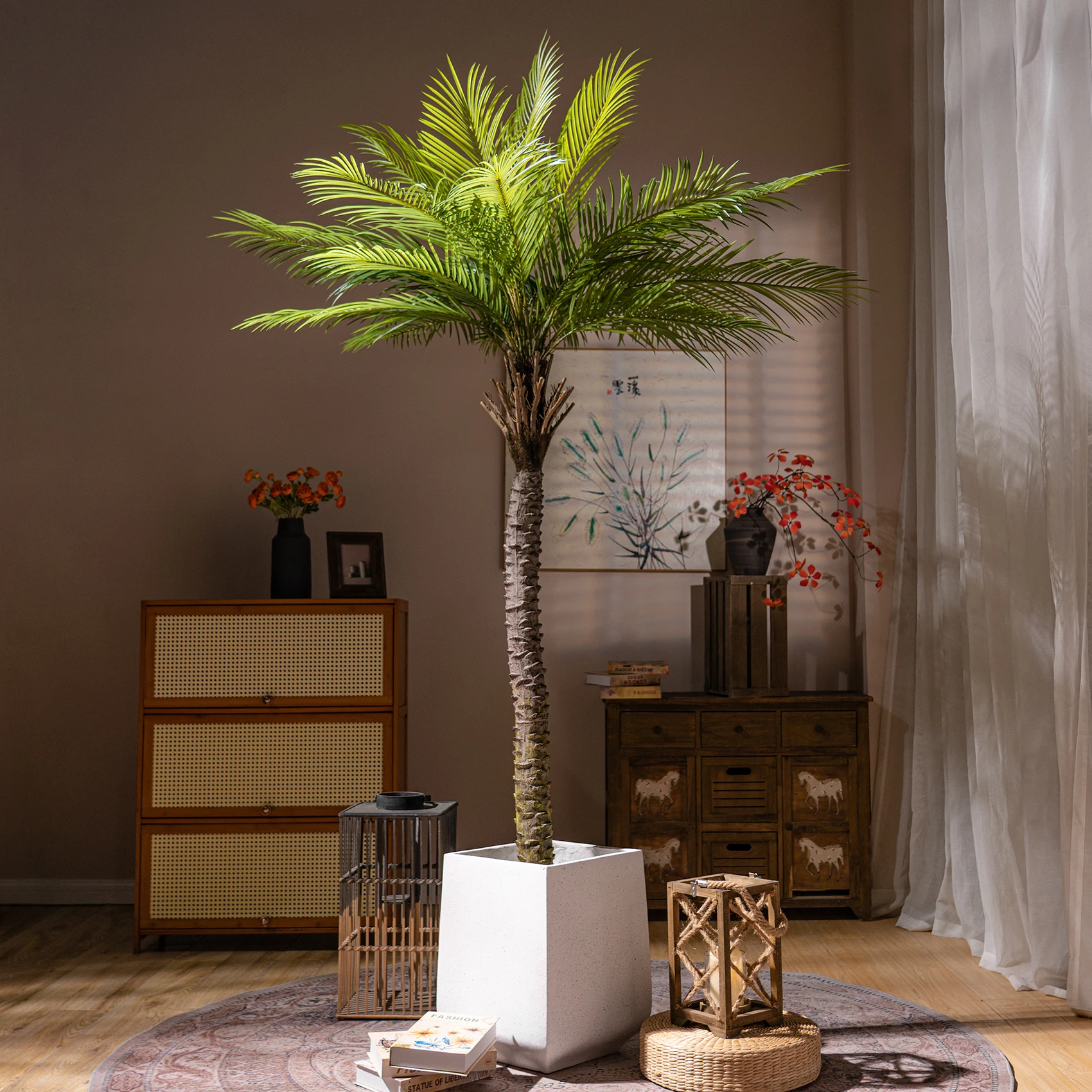 Wyj бионические Зеленые растения Подсолнухи Areca ландшафтные горшки декоративные