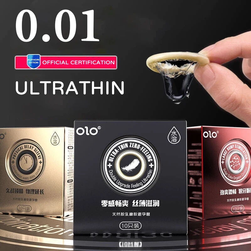 0.01 Ultra Thin Hyaluronic Condom Penis Sleeve Women's Durable with Granule Delay Extender Adult Sexual Products - купить по