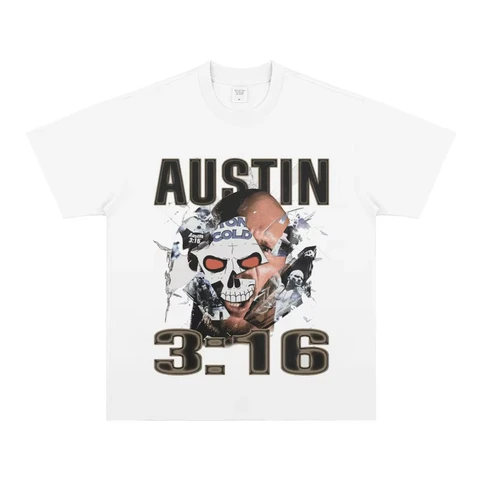 Stone Cold Steve Austin WWE Wrestling винтажная футболка из чистого хлопка с короткими рукавами, высокого качества