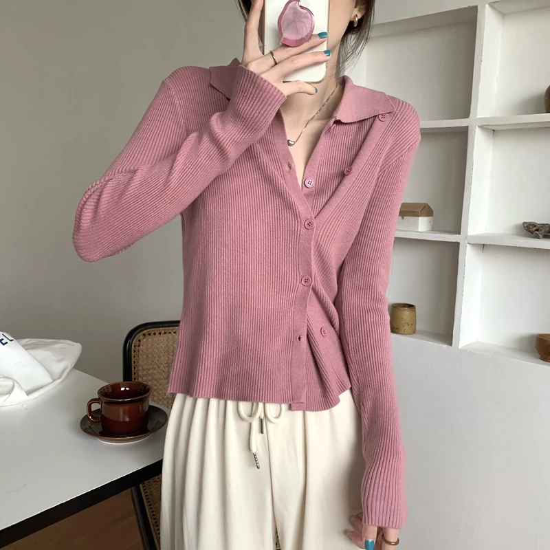 

Top women's autumn and winter new temperament gentle retro jacket cardigan high neck long sleeve pullover spring and autumn