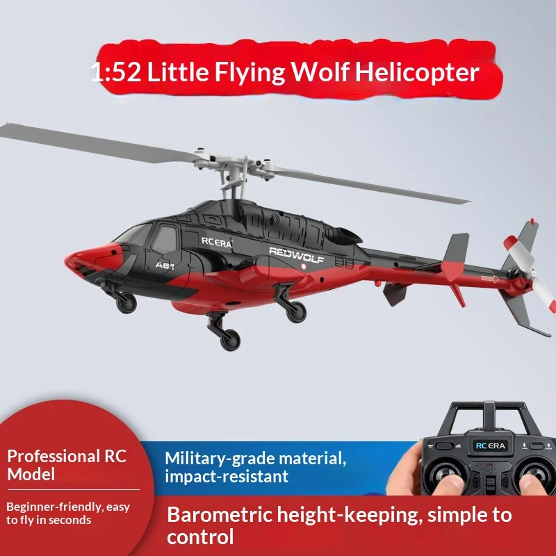 Фото Радиоуправляемый вертолет RC ERA 2025 New A61 RHSKY REDWOLF, масштаб 1:52, с удержанием высоты, 4-канальный, имитационный, прочный, для начинающих №1